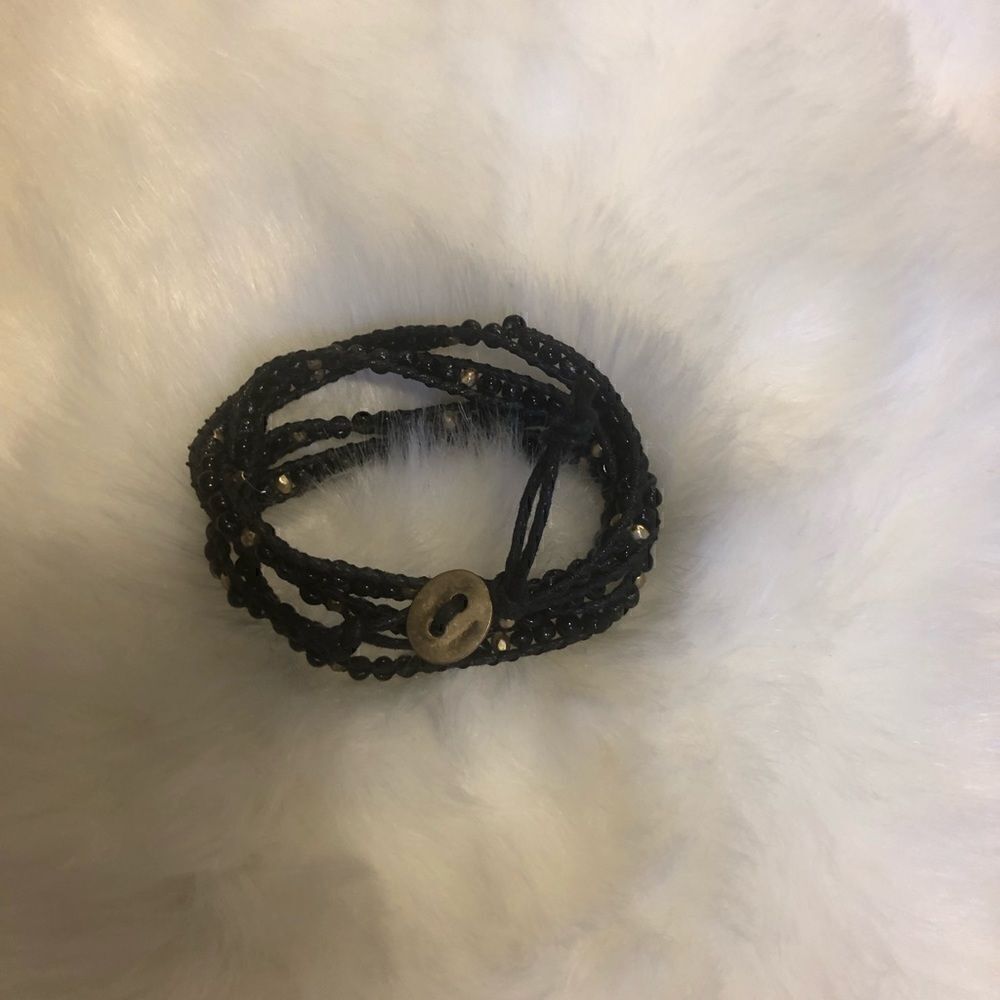 BNWOT black beaded wrap bracelet #4